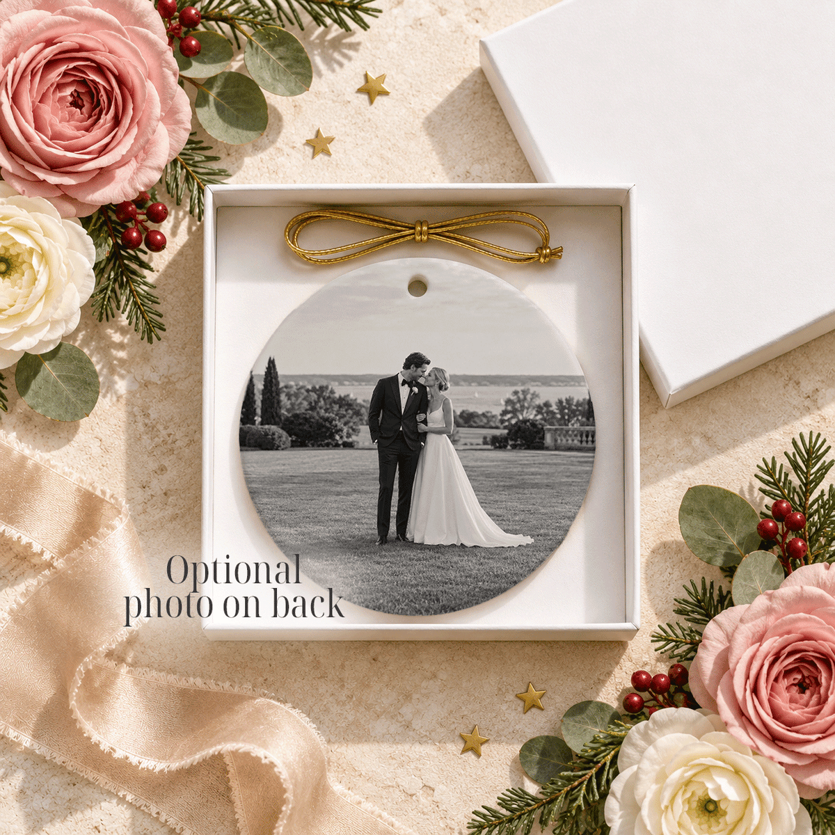 That’s Amore Wedding Ornament with Names and Photo