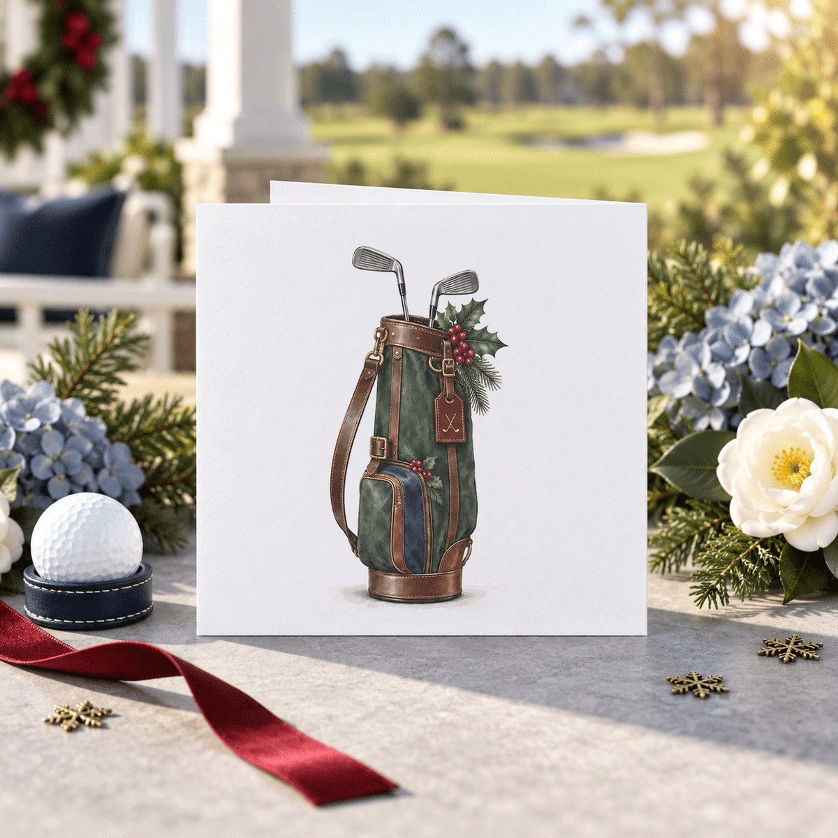 A Wonderful Dad · Personalized Golf Christmas Card