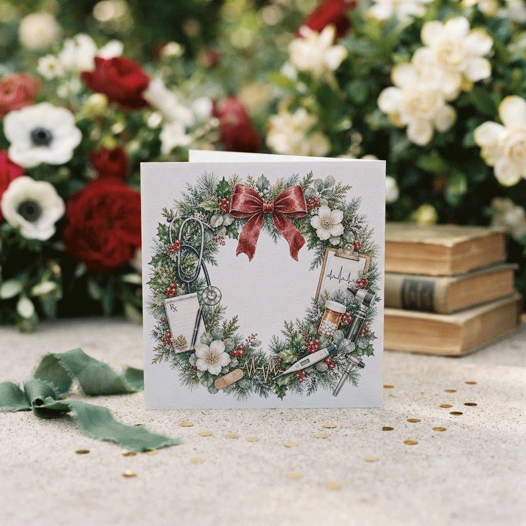 Doctor Christmas Card, Personalized MD Keepsake Gift - Pretty Gifted