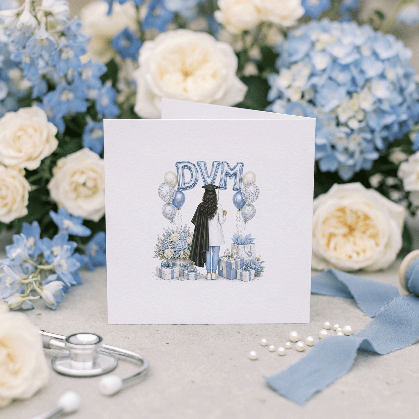 DVM Graduation Card, Personalized Veterinarian Gift - Pretty Gifted