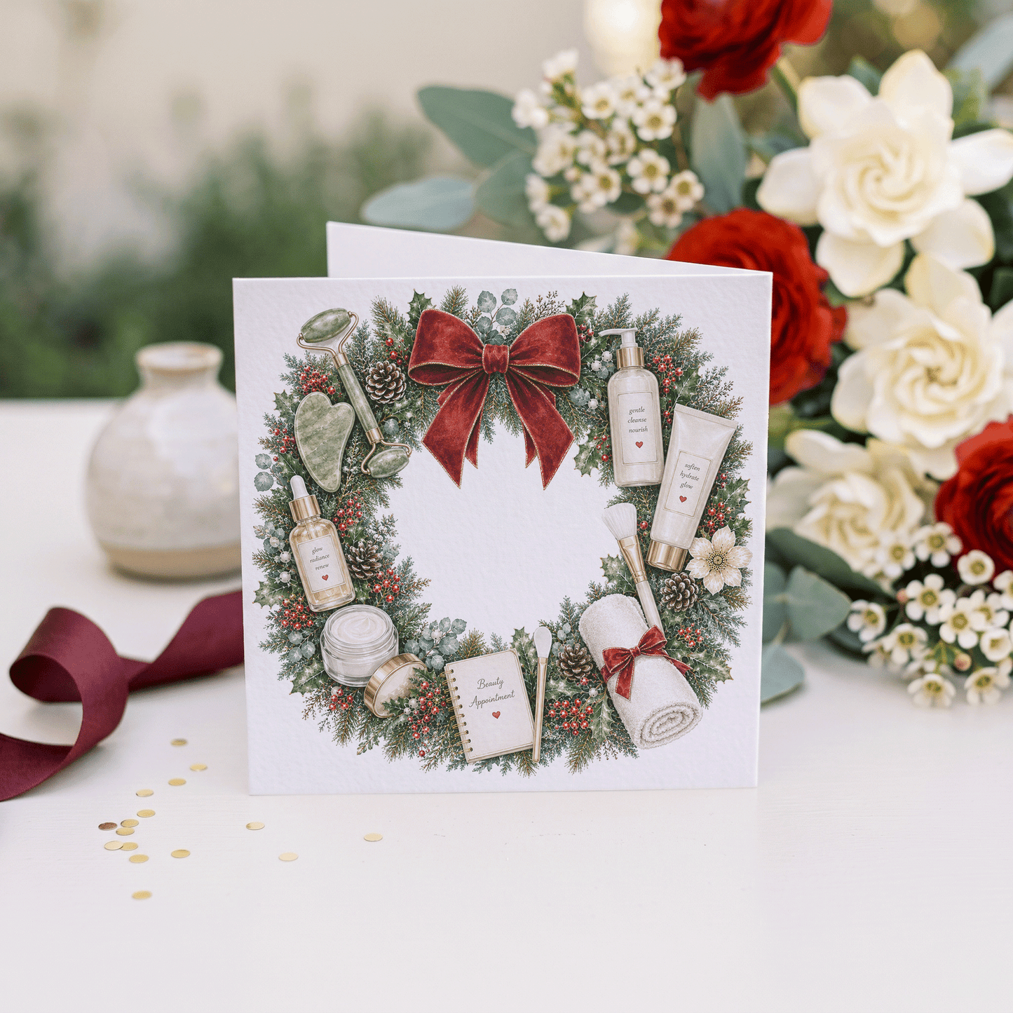 Esthetician Christmas Card, Personalized Skincare Gift - Pretty Gifted