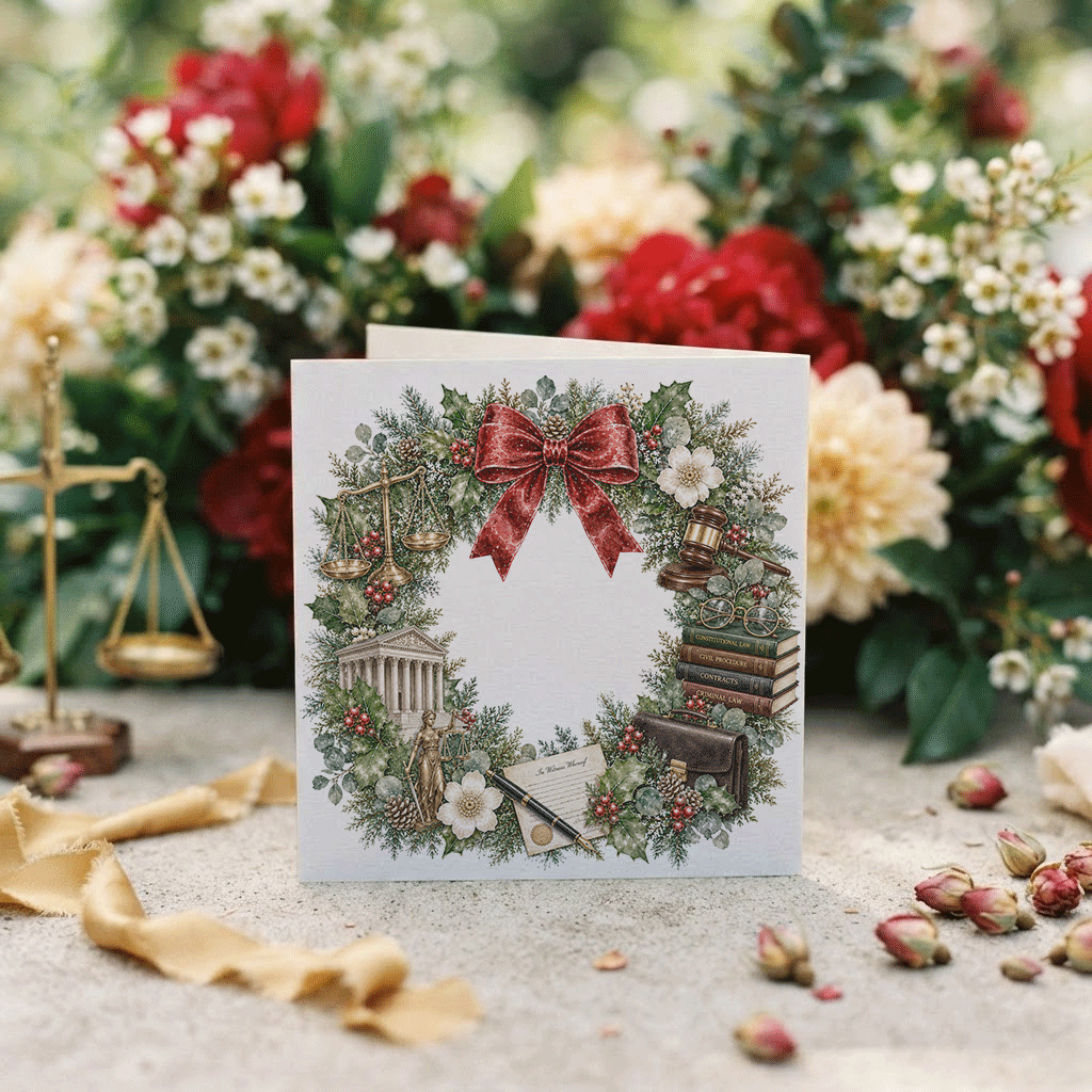 Lawyer Christmas Card, Personalized JD Attorney Gift - Pretty Gifted
