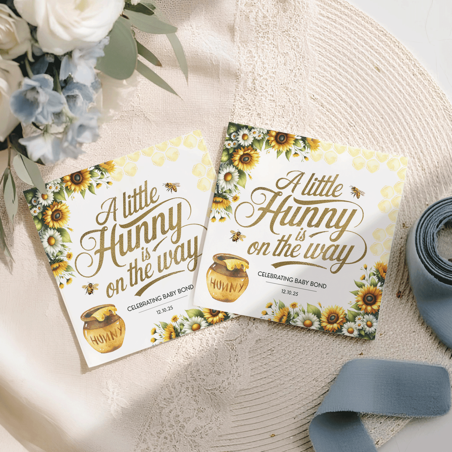 Little Hunny Baby Shower Napkins, Personalized Bee - Pretty Gifted