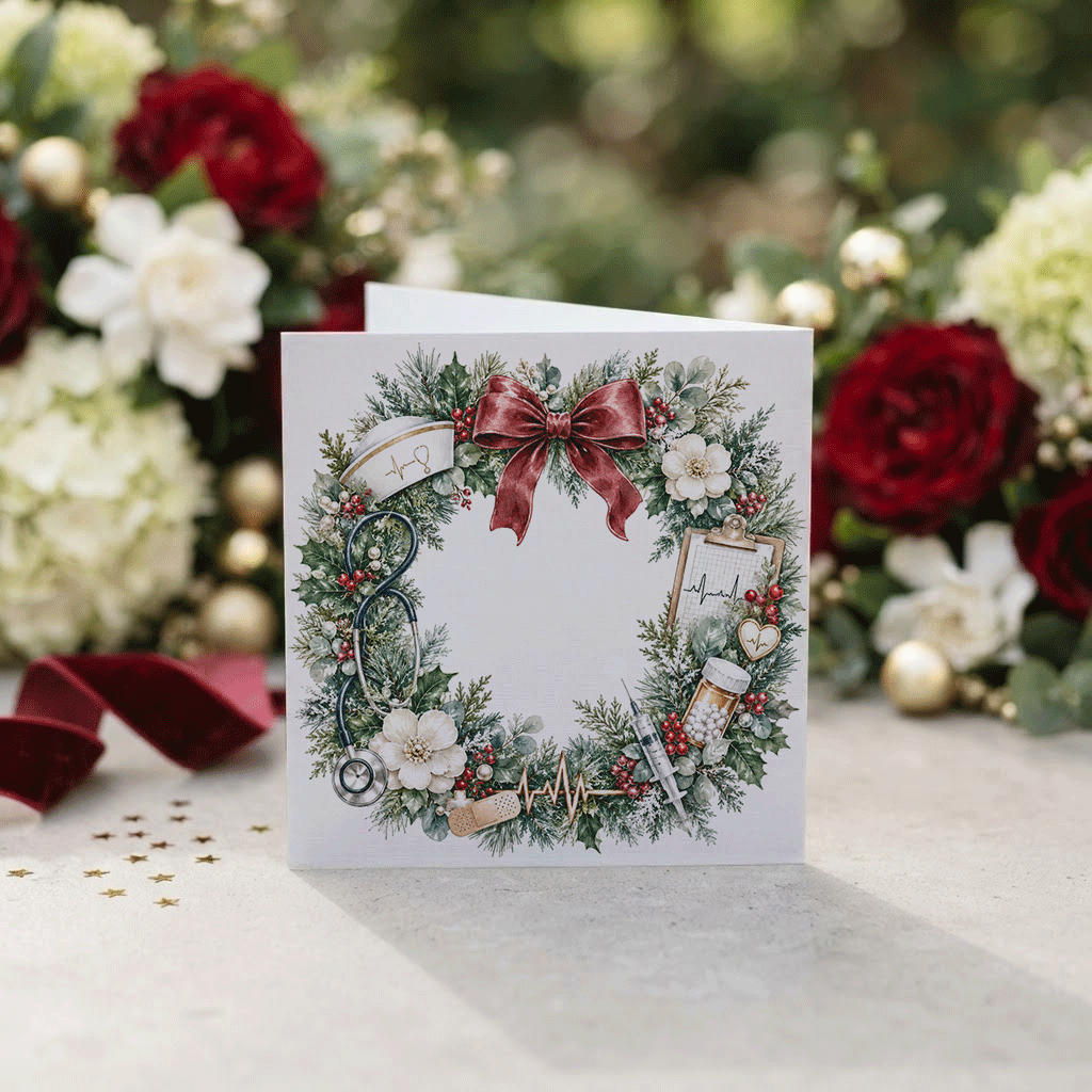 Nurse Christmas Card, Personalized RN Keepsake Gift - Pretty Gifted