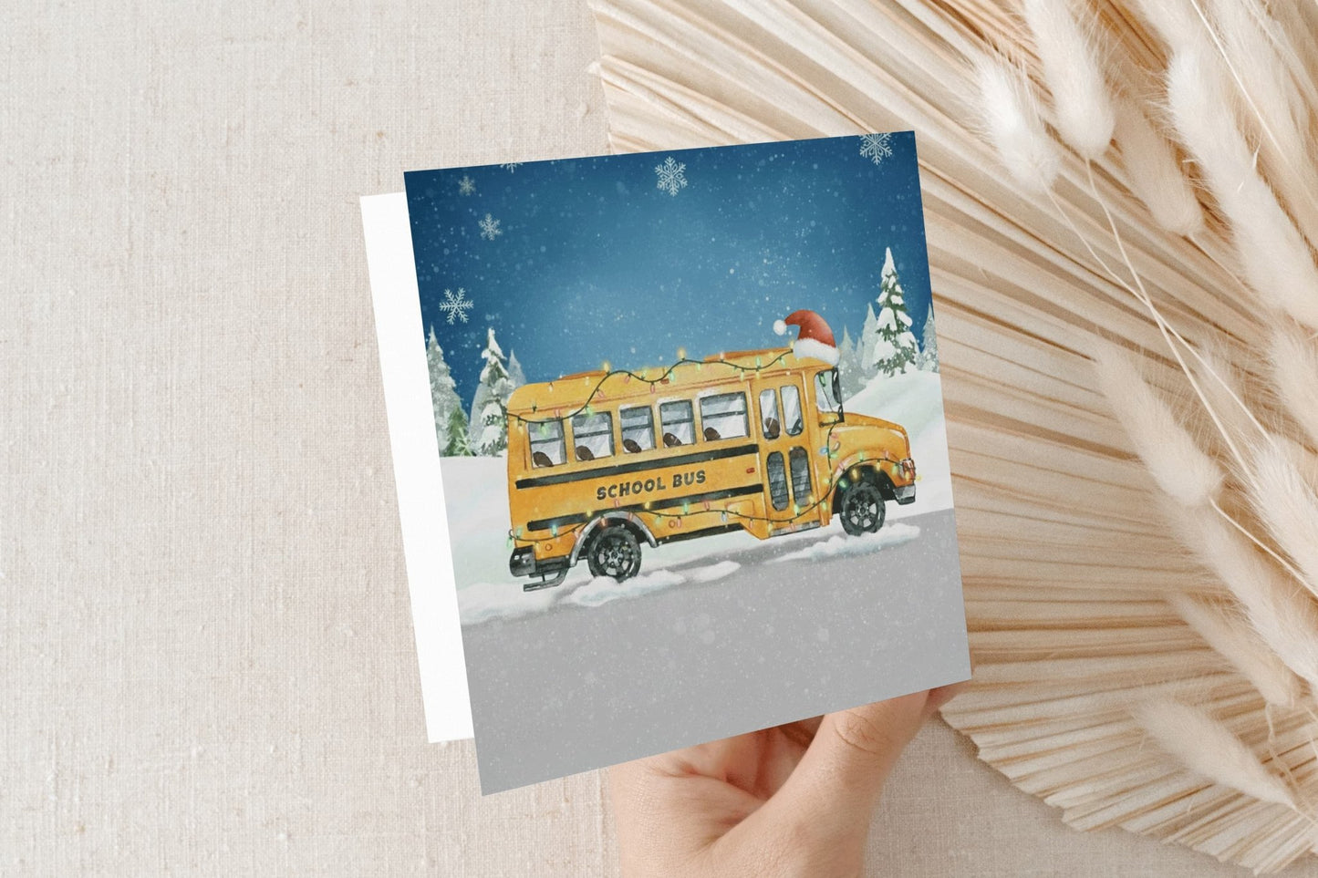 Personalized Bus Driver Christmas Card, School Bus Holiday - Pretty Gifted