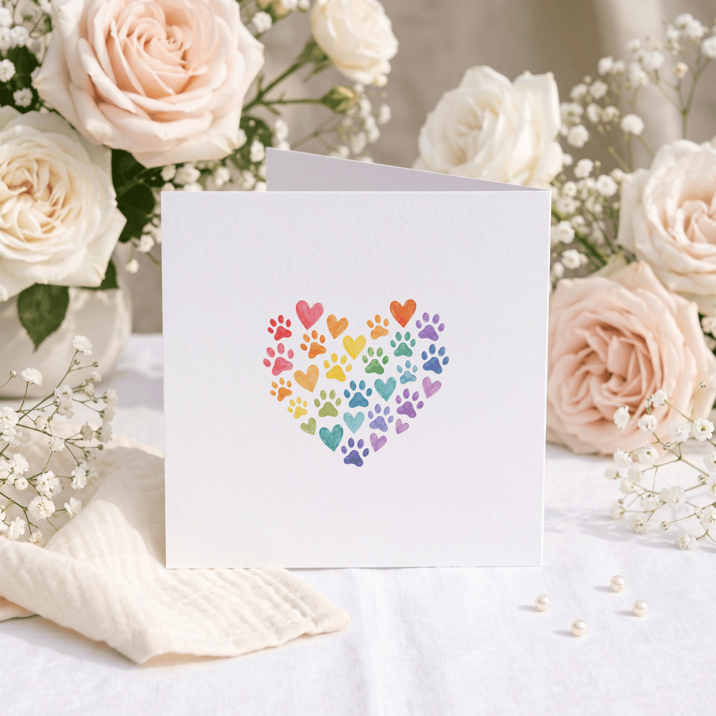 Personalized Pet Sympathy Card | Rainbow Bridge Loss of Dog or Cat Keepsake - Pretty Gifted
