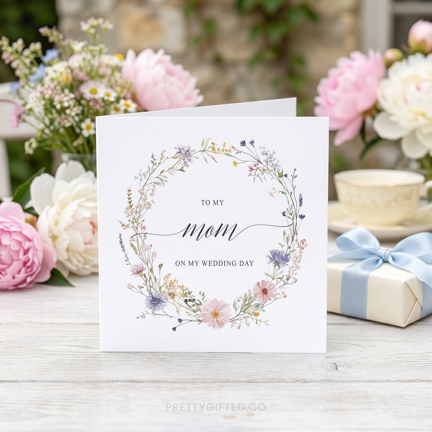 Wildflower Wedding Day Card for Mom From the Bride - Pretty Gifted