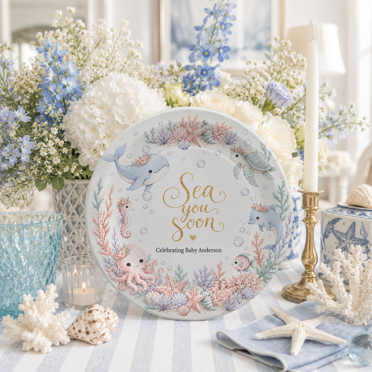Gender Neutral Under the Sea Baby Shower Plates