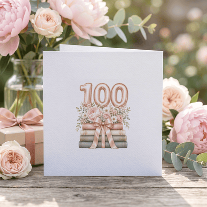 100th Birthday Card for Mom | Personalized Book Lover Gift - Pretty Gifted