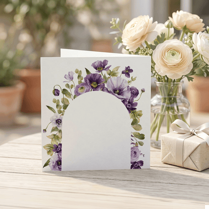 95 and Fabulous Birthday Card, Purple Floral, Personalized