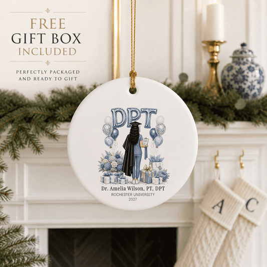 DPT Graduation Ornament, Personalized PT Keepsake