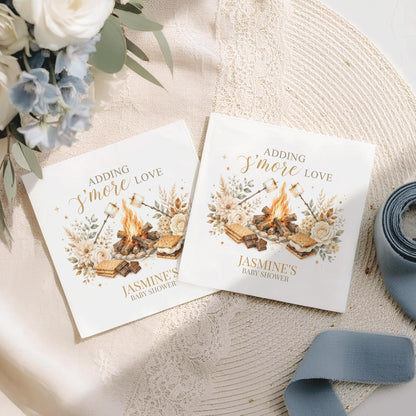 Campfire Baby Shower Napkins, Neutral S'more Love Theme