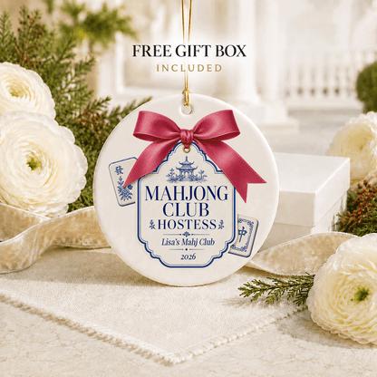 Mahjong Club Hostess Christmas Ornament, Personalized