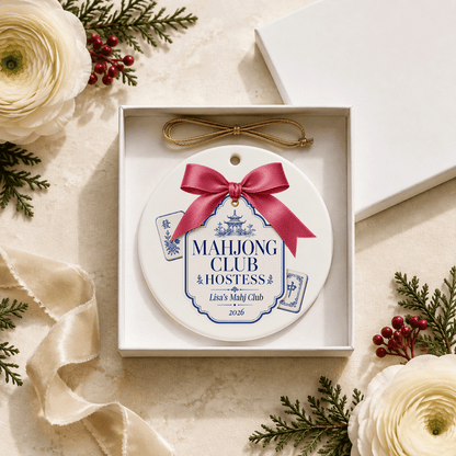 Mahjong Club Hostess Christmas Ornament, Personalized