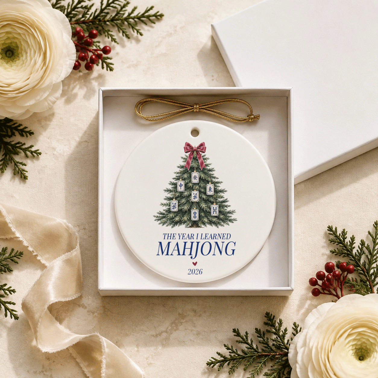 The Year I Learned Mahjong Christmas Ornament, Personalized