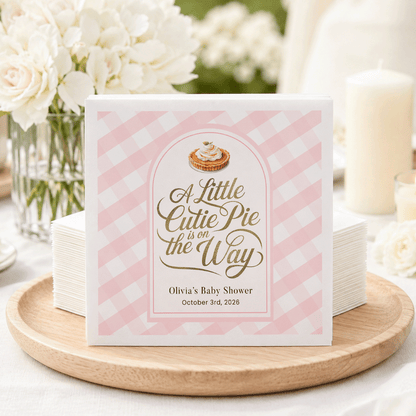 Personalized Pink Cutie Pie Baby Shower Paper Napkins