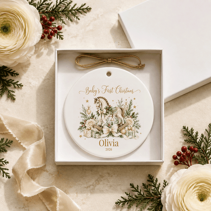 Personalized Rocking Horse Baby’s First Christmas Ornament