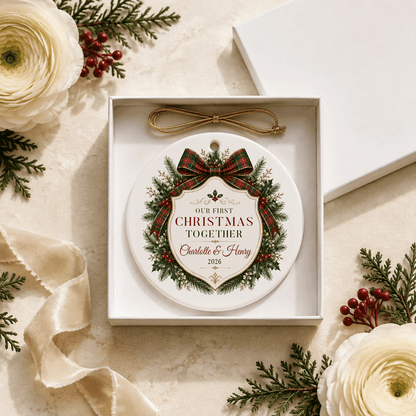 Personalized Couple Christmas Crest Ornament