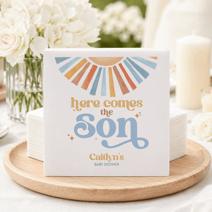 Retro Here Comes the Son Baby Shower Napkins