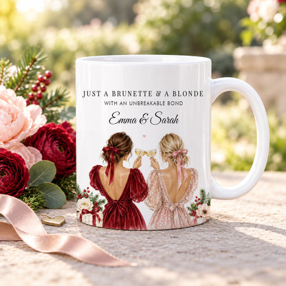 Brunette & Blonde Unbreakable Bond Personalized Mug