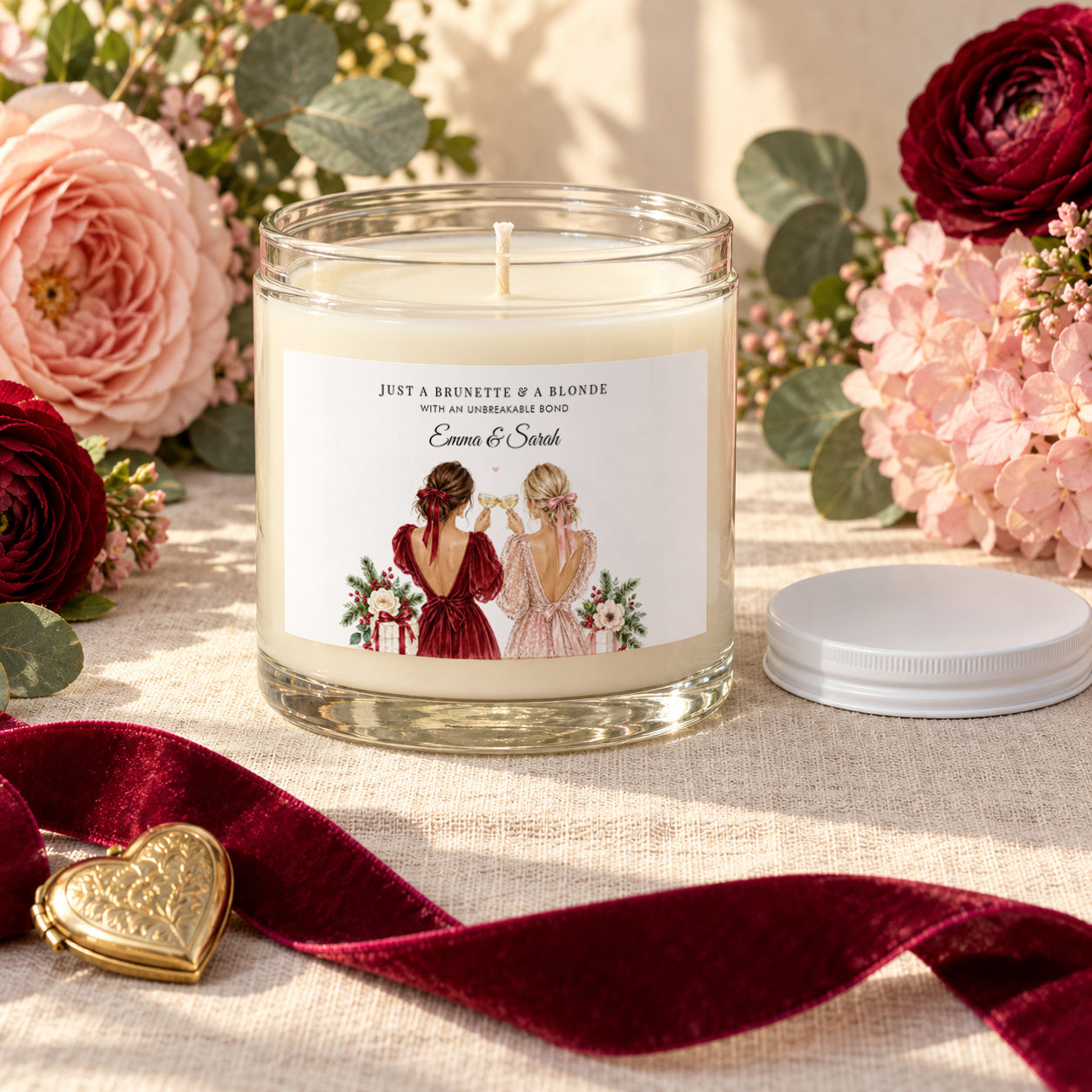 Brunette & Blonde Unbreakable Bond Personalized Candle