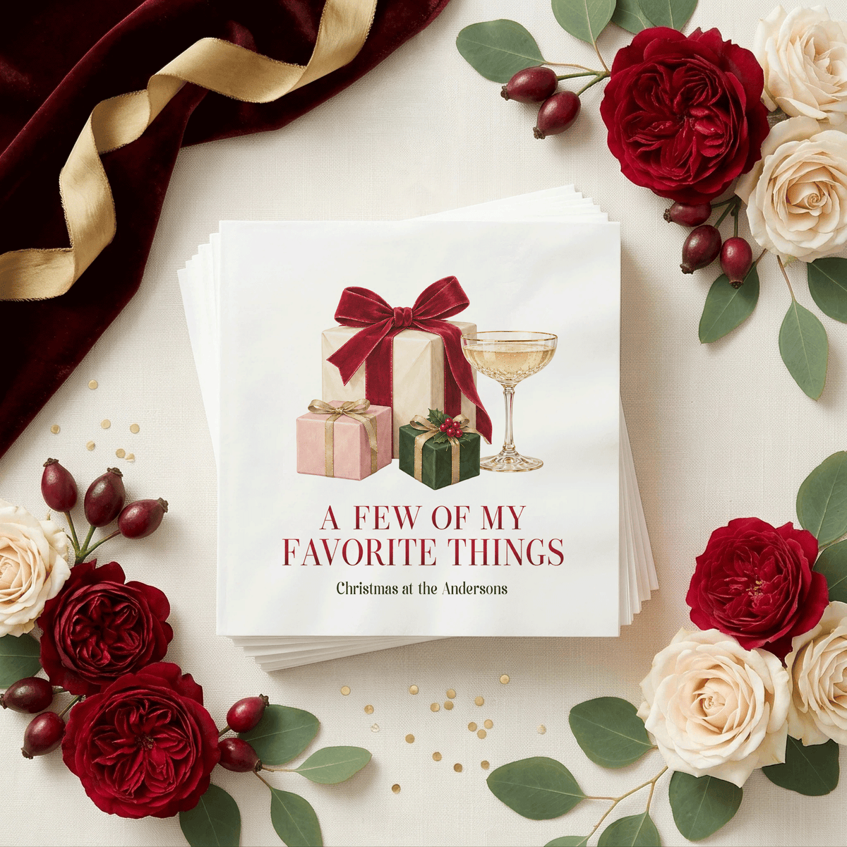A Few of My Favorite Things Christmas Party Napkins