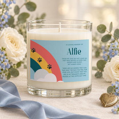 Personalized Rainbow Bridge Pet Memorial Candle