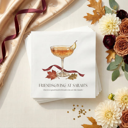 Personalized Friendsgiving Cocktail Napkins