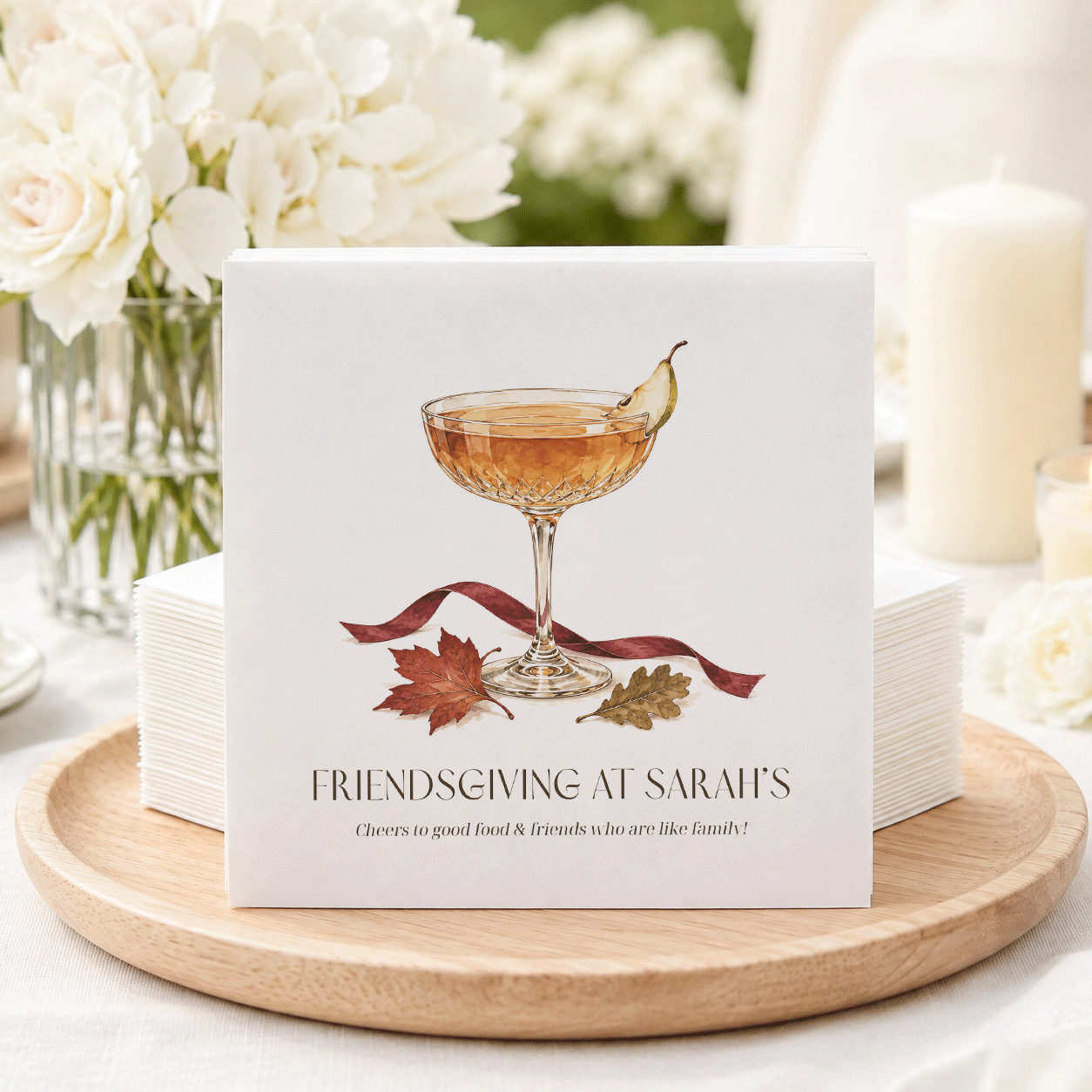 Personalized Friendsgiving Cocktail Napkins