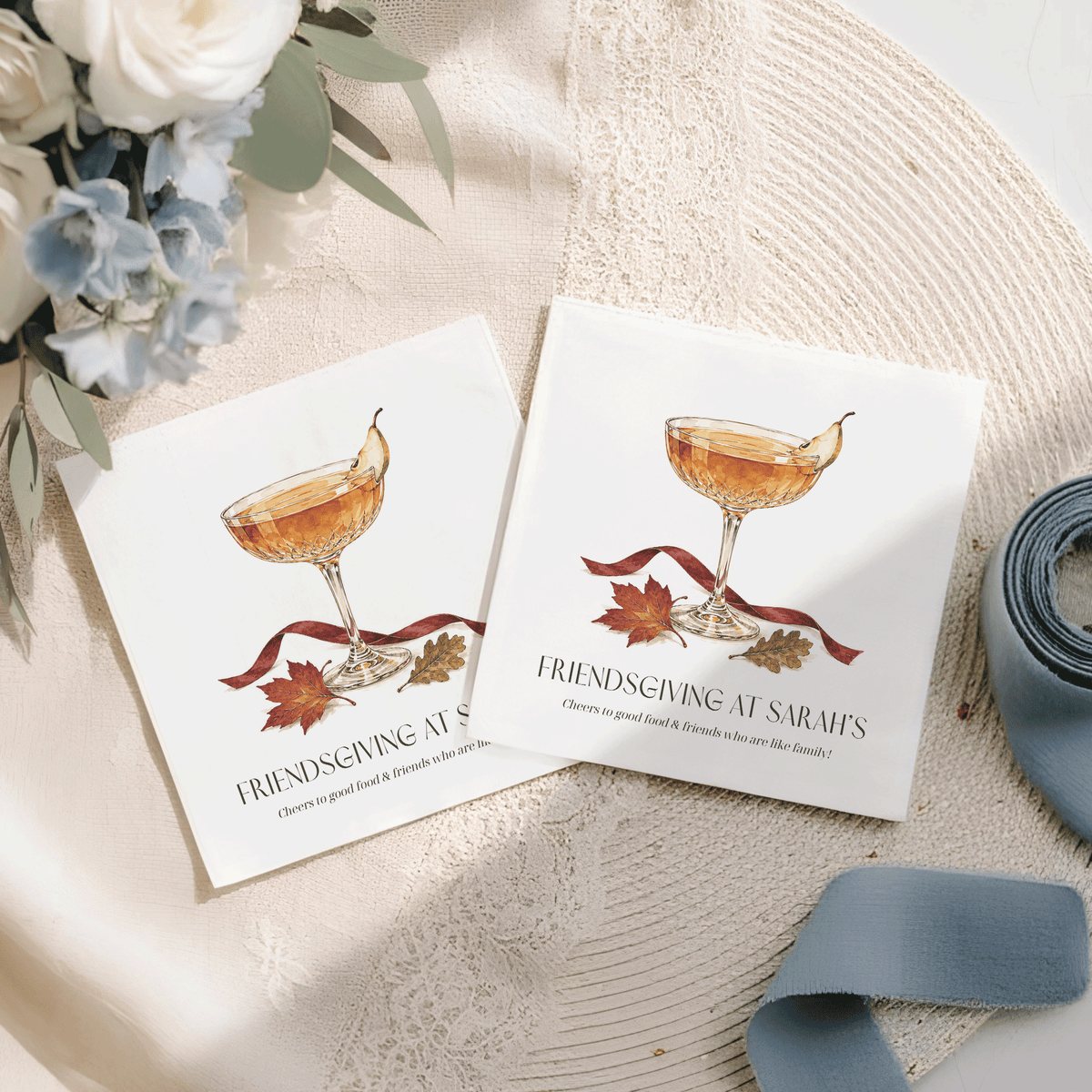 Personalized Friendsgiving Cocktail Napkins