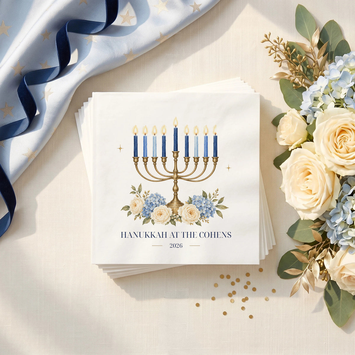 Personalized Family Hanukkah Napkins