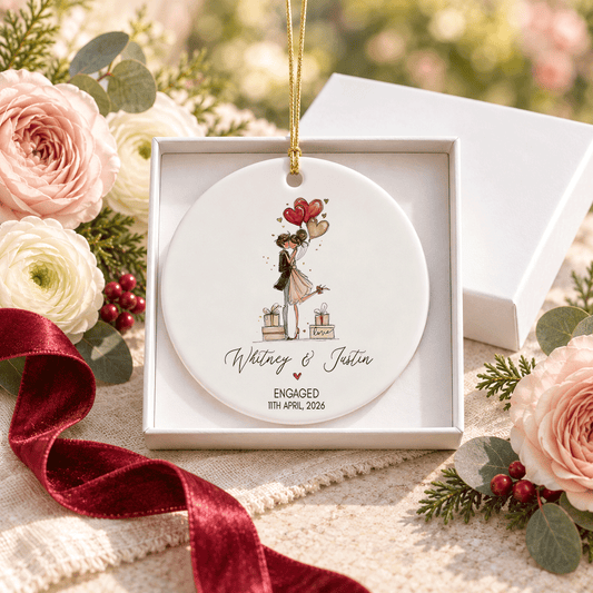 Personalized Engagement Ornament | Photo Back Option