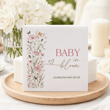 Butterfly Meadow Baby in Bloom Napkins, Personalized