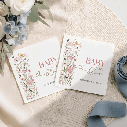 Butterfly Meadow Baby in Bloom Napkins, Personalized
