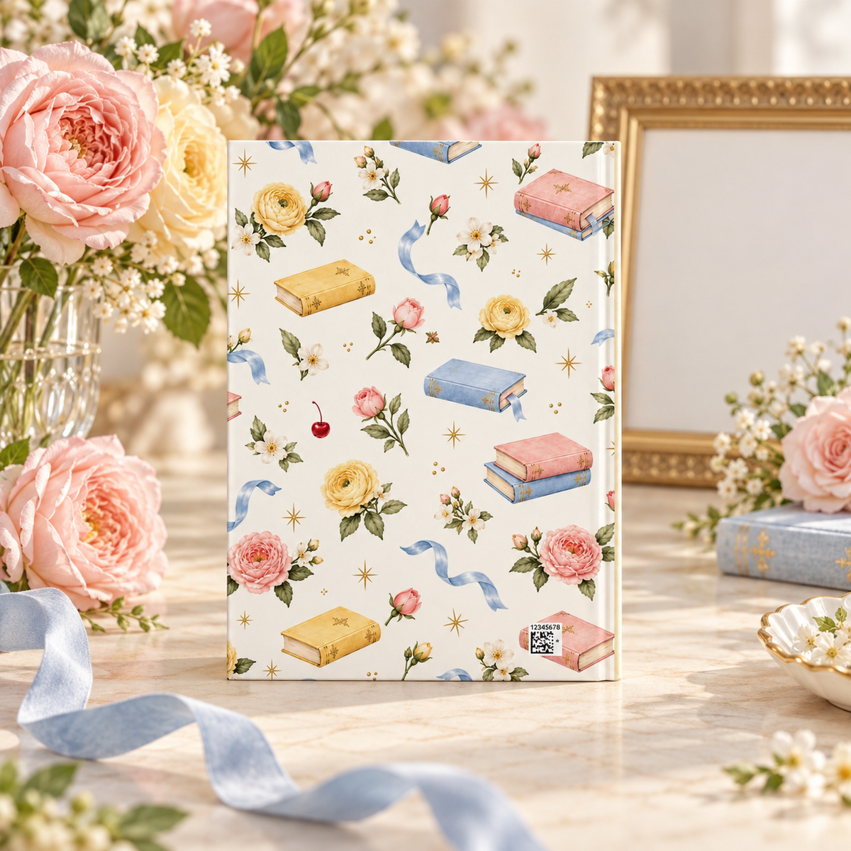 New Chapter Bridal Shower Guest Book, Pastel Florals