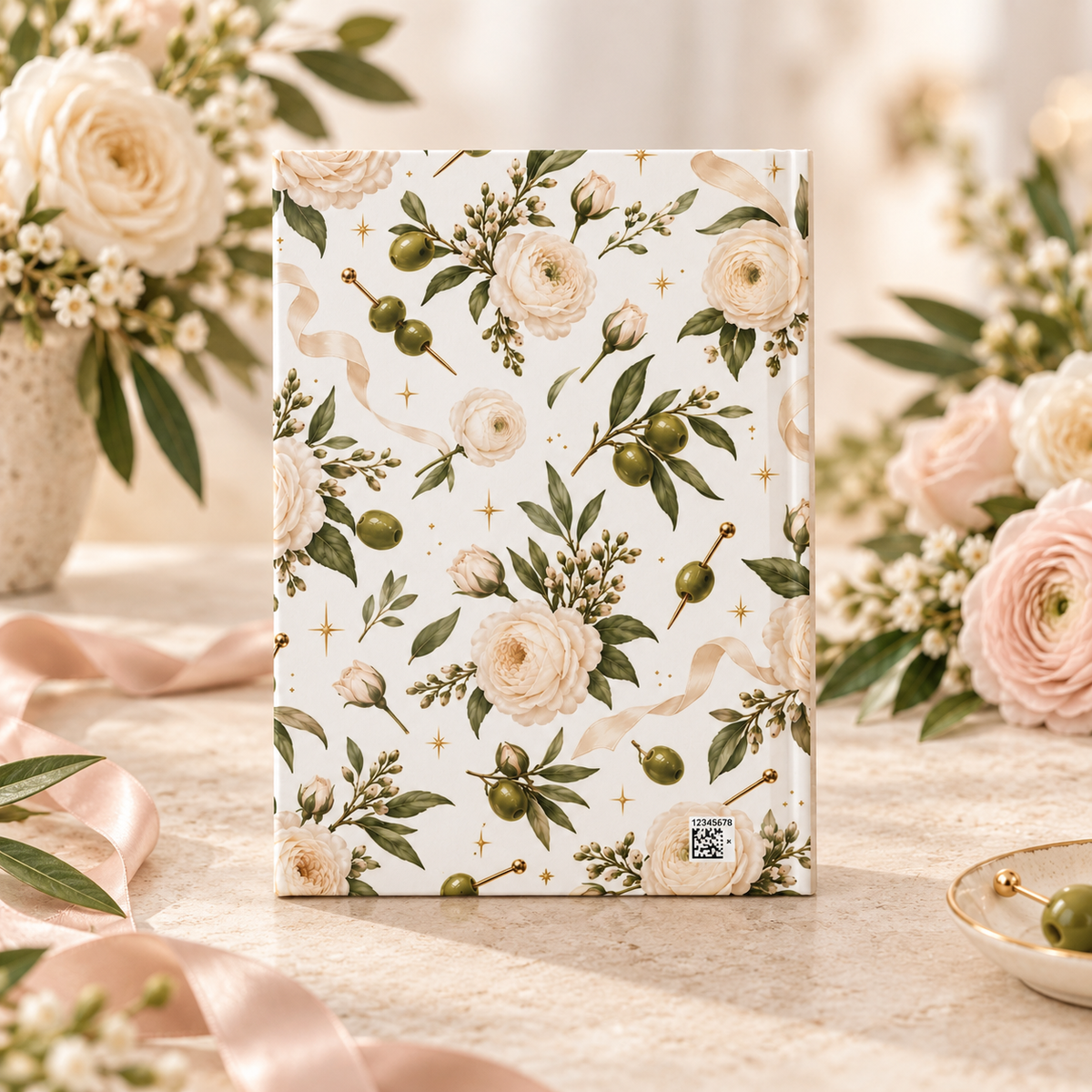 A Tini One Baby Shower Guest Book, Floral Martini Design