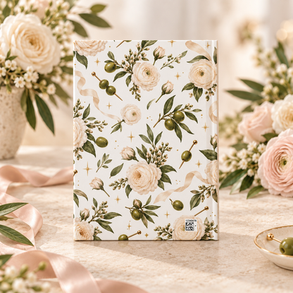 A Tini One Baby Shower Guest Book, Floral Martini Design