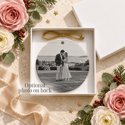 5th Anniversary Ornament with Personalized Wildflowers