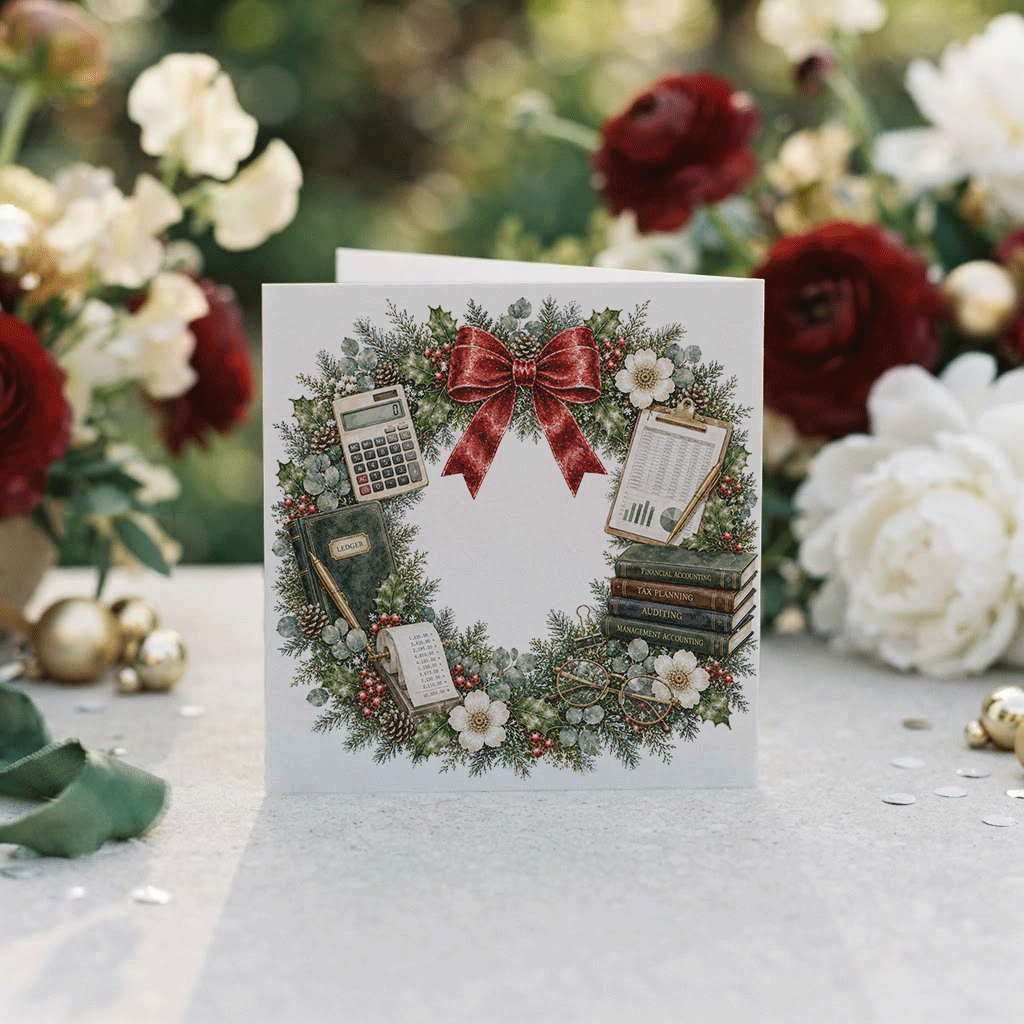 Accountant Christmas Card, Personalized CPA Gift