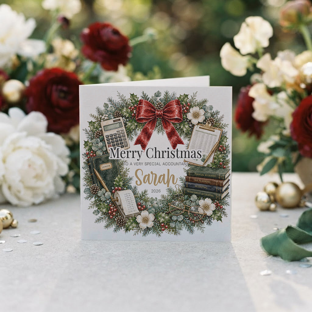 Accountant Christmas Card, Personalized CPA Gift