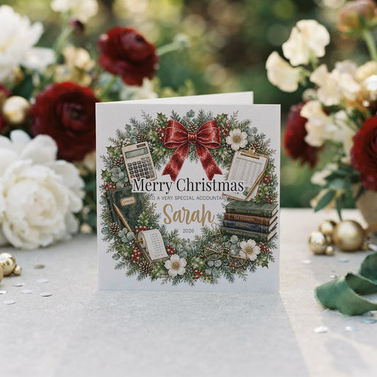 Accountant Christmas Card, Personalized CPA Gift