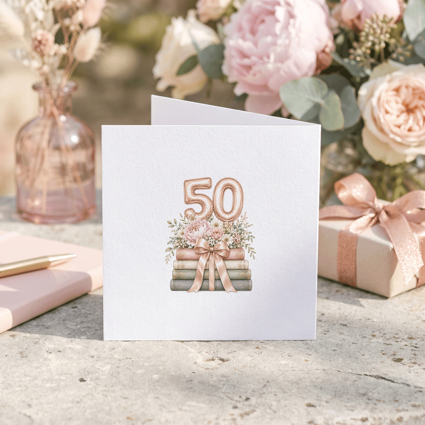 50th Birthday Card for Her | Personalized Book Lover Gift - Pretty Gifted