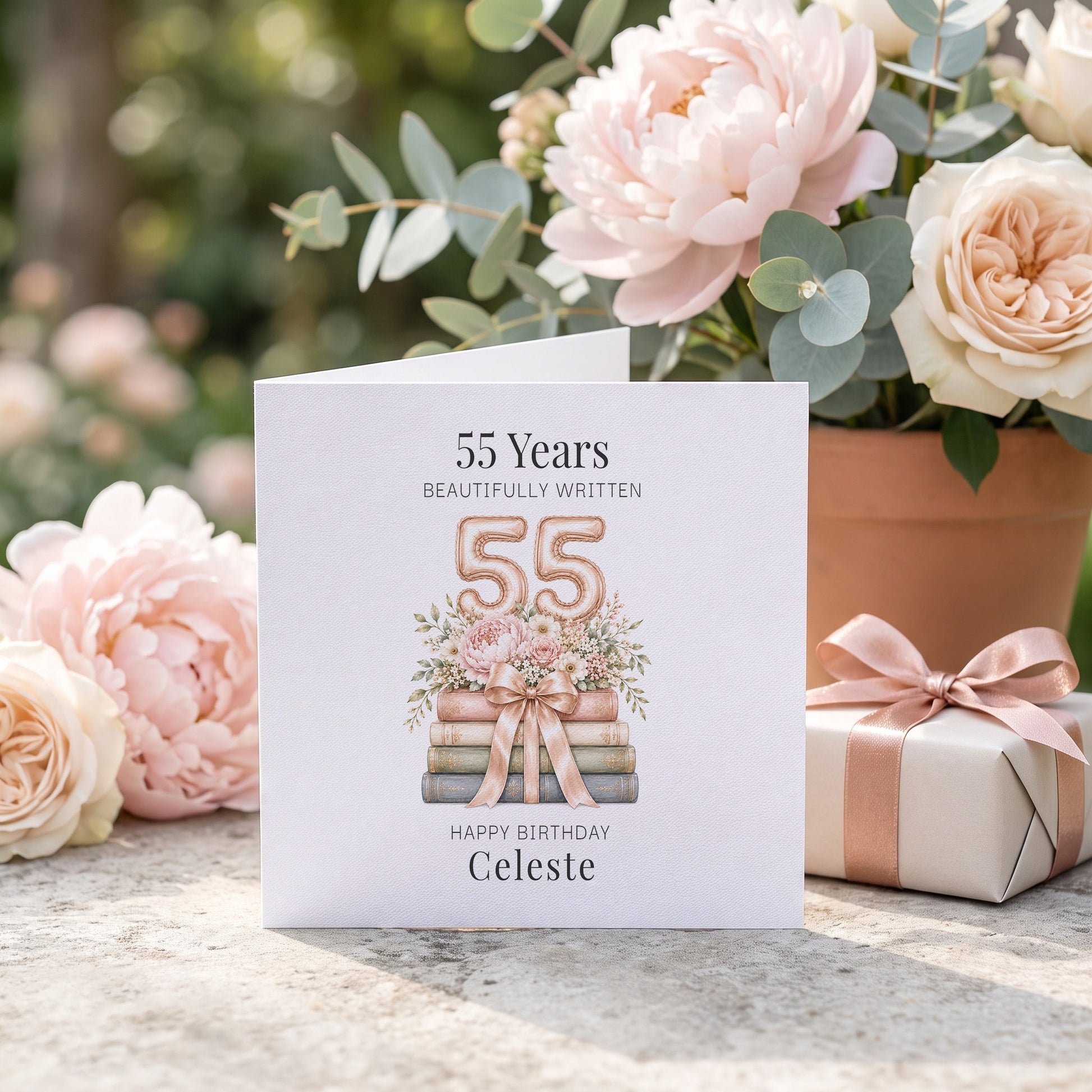 55th Birthday Card for Women | Personalized Floral Keepsake - Pretty Gifted