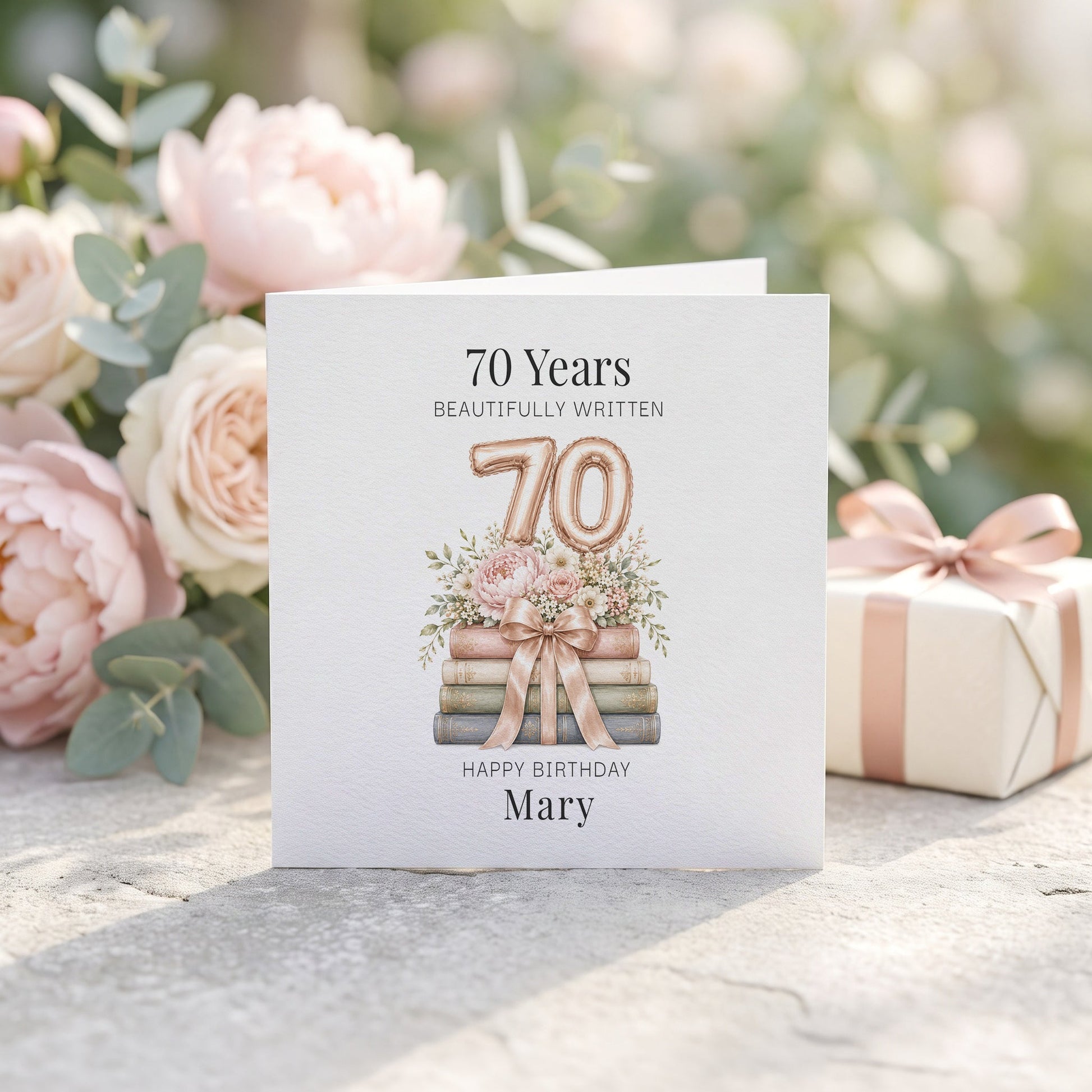 70th Birthday Card for Friend | Personalized Book Lover Gift - Pretty Gifted