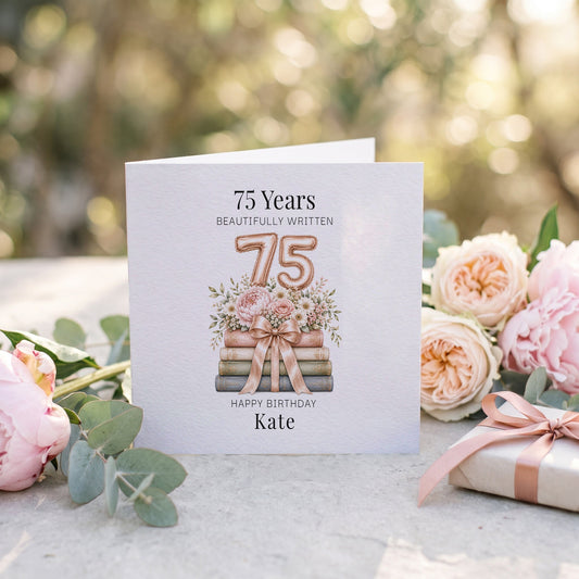 75th Birthday Card for Grandma | Personalized Floral Keepsake - Pretty Gifted