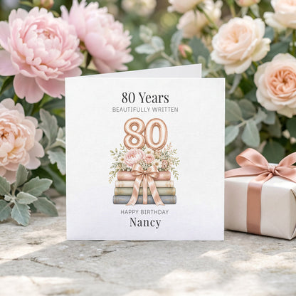 80th Birthday Card for Women | Personalized Elegant Gift - Pretty Gifted