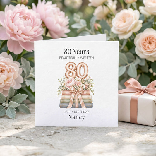 80th Birthday Card for Women | Personalized Elegant Gift - Pretty Gifted