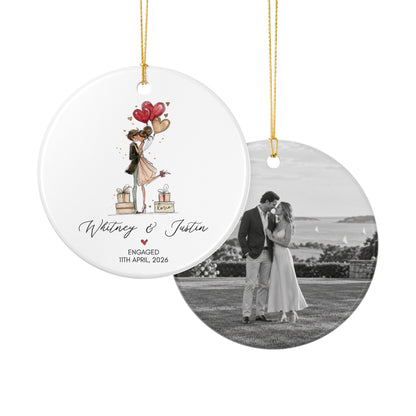 Personalized Engagement Ornament | Photo Back Option