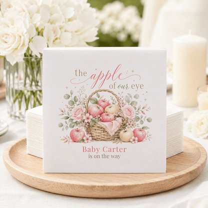 Baby Carter is on the way with floral apple basket design.