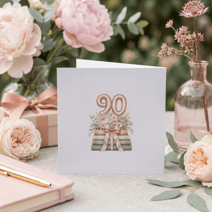 90th Birthday Card for Her | Personalized Book Lover Gift - Pretty Gifted